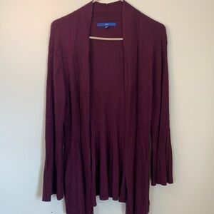 APT.9 BURGUNDY OPEN FRONT SWEATER CARDIGAN WOMEN SIZE L